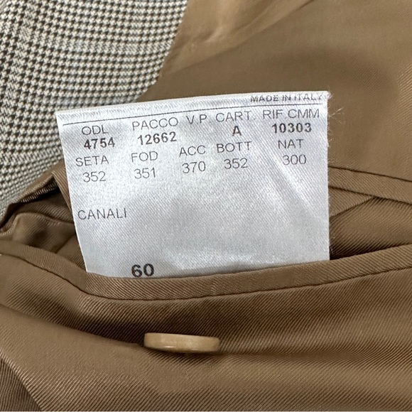 Canali Silk Wool Houndstooth Windowpane Brown Dual Vent Blazer Jacket 52 IT 42R - Picture 9 of 16